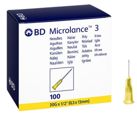 Agujas Microlance 30G 0.30 X 12