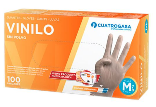 Guantes Vinilo sin polvo Cuatrogasa